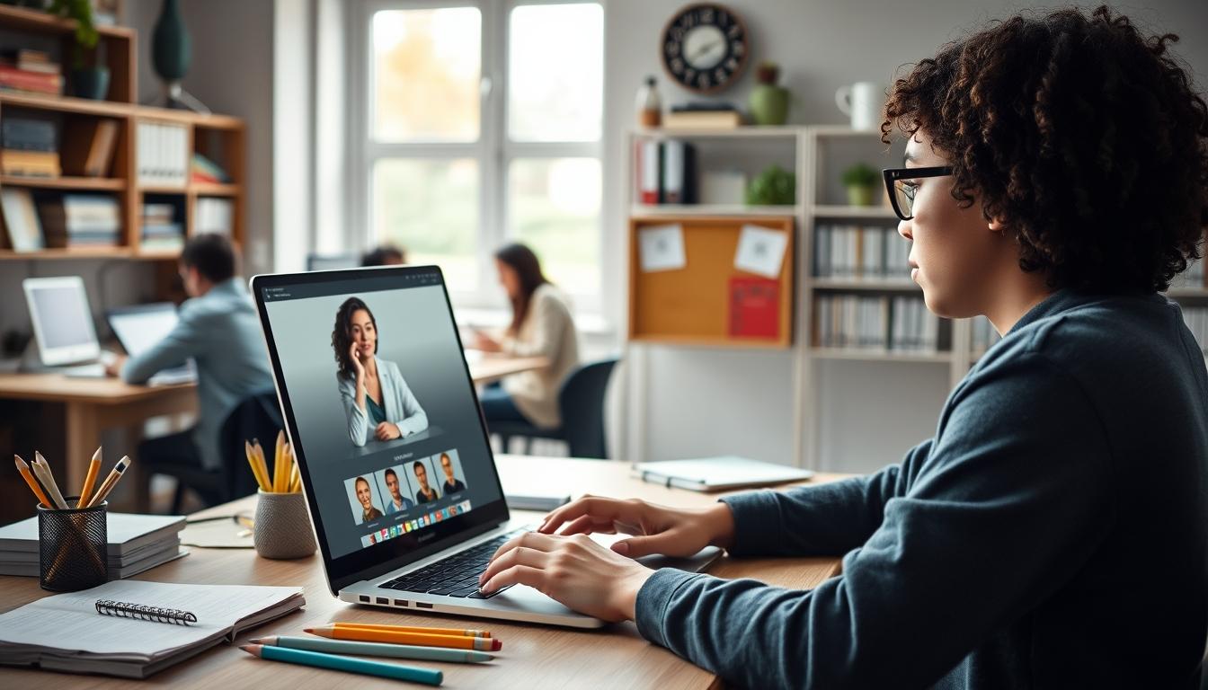 Student using a study guide to organize academic notes